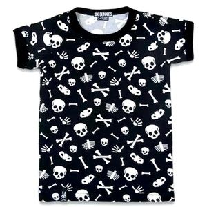 Skulls & Bones Kids Tee Punk Rockabilly Halloween Toddler Shirt 3-4 Years NWT